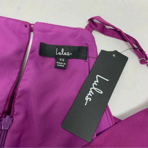 Lulus Mini Dress XS Purple  Faux Wrap Satin Sheath Sleeveless Fairy Whimsy NEW‎ - Picture 9 of 11
